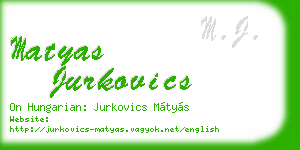 matyas jurkovics business card